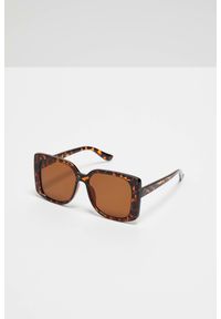MOODO - Okulary przeciwsłoneczne z grubymi oprawkami w zwierzęcy wzór brązowe. Kolor: brązowy. Wzór: motyw zwierzęcy #1