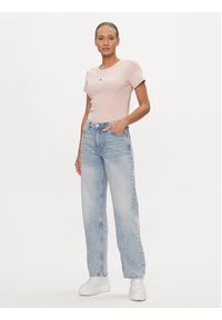 Calvin Klein Jeans T-Shirt J20J223358 Różowy Slim Fit. Kolor: różowy. Materiał: bawełna