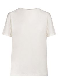 Born2be - Beżowy T-shirt Anteira. Kolor: beżowy. Materiał: dzianina, bawełna. Długość: krótkie. Wzór: gładki. Styl: klasyczny #6