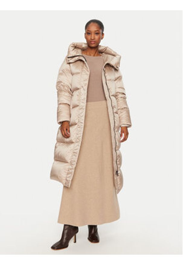 Hetrego - Hetregó Kurtka puchowa Karen 8N605 Beżowy Regular Fit. Kolor: beżowy. Materiał: syntetyk