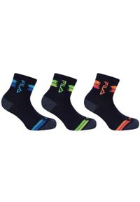 Fila 3-pak skarpetek chłopięcych Quarter Navy/Czarny roz. 23-26. Kolor: niebieski, różowy, wielokolorowy