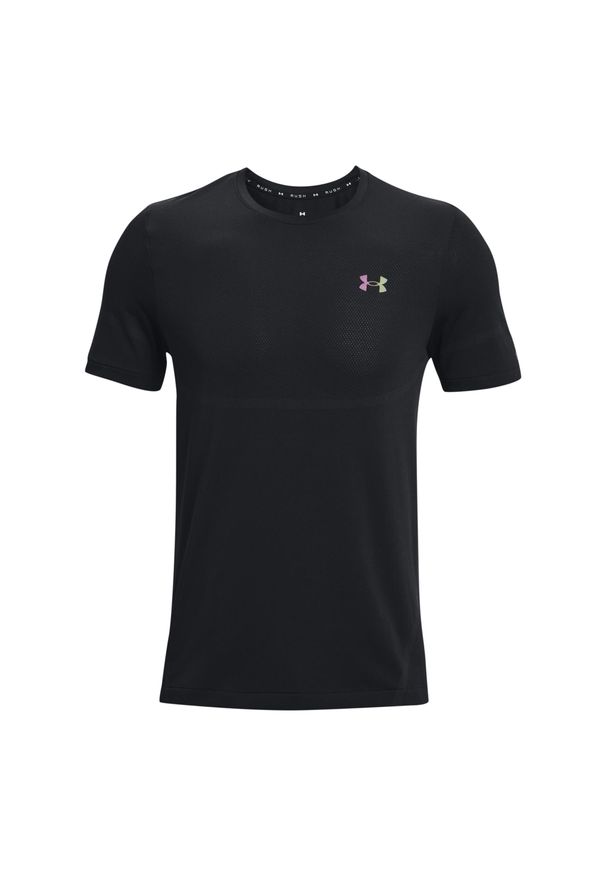 Jersey Under Armour Rush Seamless Legacy. Kolor: czarny. Materiał: jersey. Sport: fitness