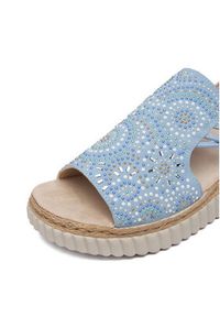 Rieker Sandały CEO-69246-10 Niebieski jasny. Kolor: niebieski. Materiał: materiał #8