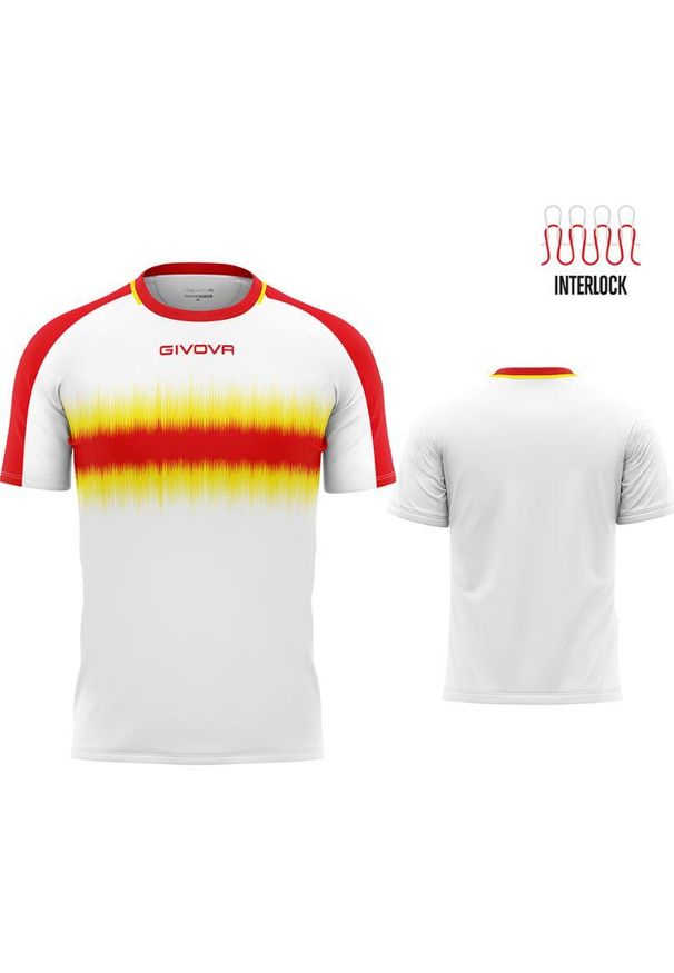 T-shirt Givova Sport XL - Komfort i Trwałość Czerwono-Żółty. Kolor: czerwony, różowy, wielokolorowy. Materiał: poliester. Sport: fitness, kolarstwo, joga i pilates
