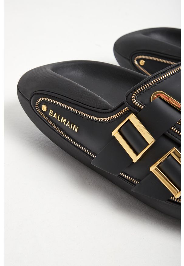 Balmain - Klapki męskie skórzane BALMAIN. Materiał: skóra