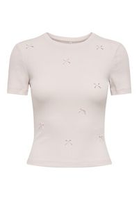 only - ONLY T-Shirt Femke 15369336 Różowy jasny Slim Fit. Kolor: różowy. Materiał: bawełna #7