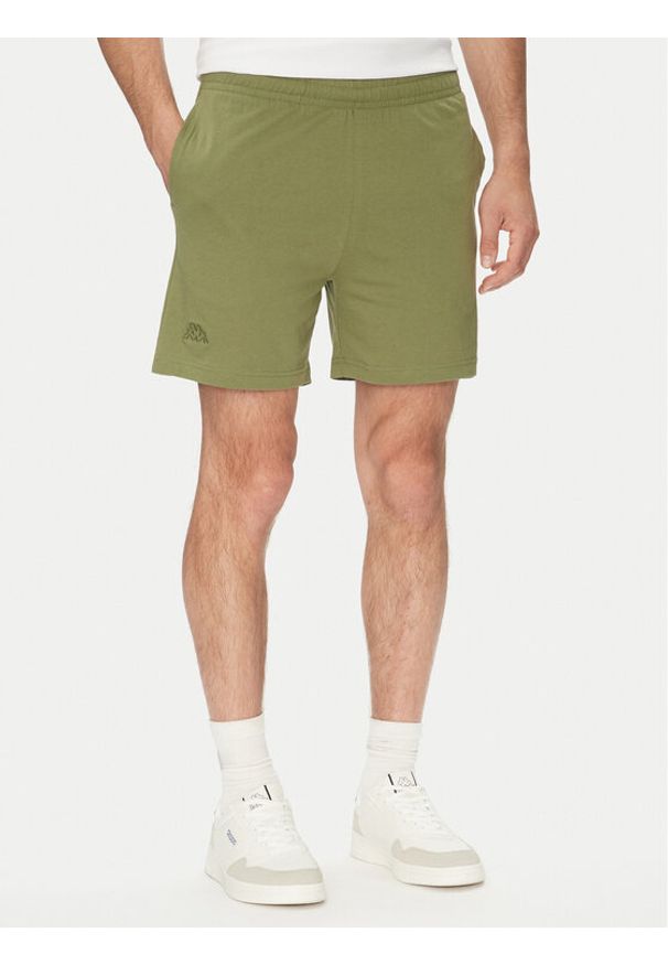 Kappa Szorty sportowe Logo Korpo Cabas 303HZE0 Khaki Regular Fit. Kolor: brązowy. Materiał: bawełna. Styl: sportowy