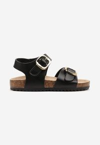 Born2be - Czarne Sandały Ozdobione Klamrami Odistra. Okazja: na co dzień. Zapięcie: klamry. Kolor: czarny. Wzór: aplikacja. Styl: klasyczny, wakacyjny, casual, elegancki