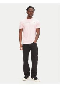 Tommy Jeans T-Shirt Linear Logo DM0DM20744 Różowy Regular Fit. Kolor: różowy. Materiał: bawełna #4