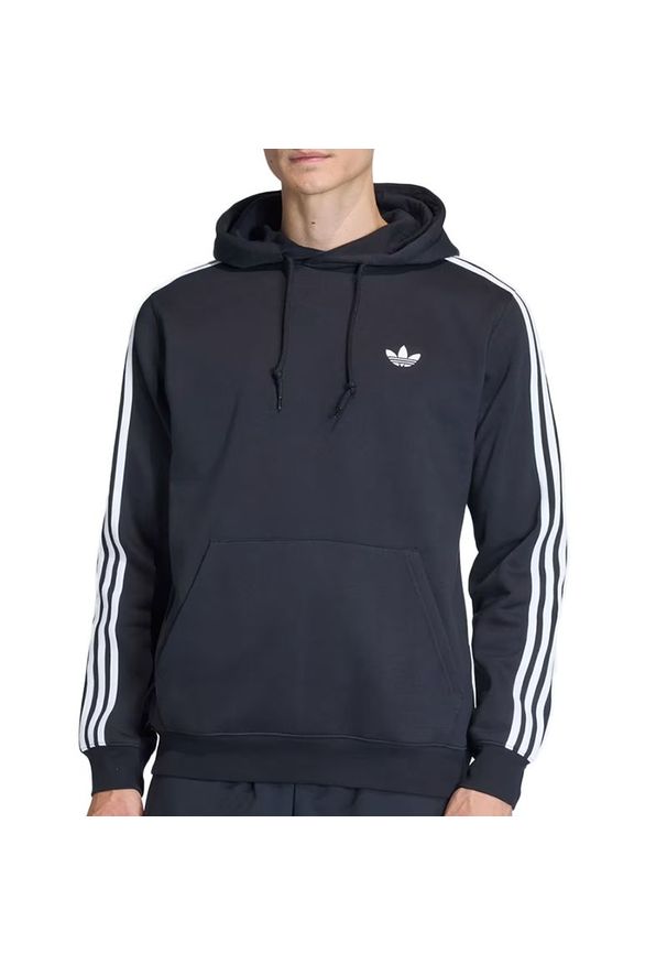 Adidas - Bluza męska adidas Originals 3-Stripes KE3557 - czarne. Typ kołnierza: kaptur. Kolor: czarny. Materiał: materiał, poliester, bawełna. Wzór: aplikacja. Styl: klasyczny