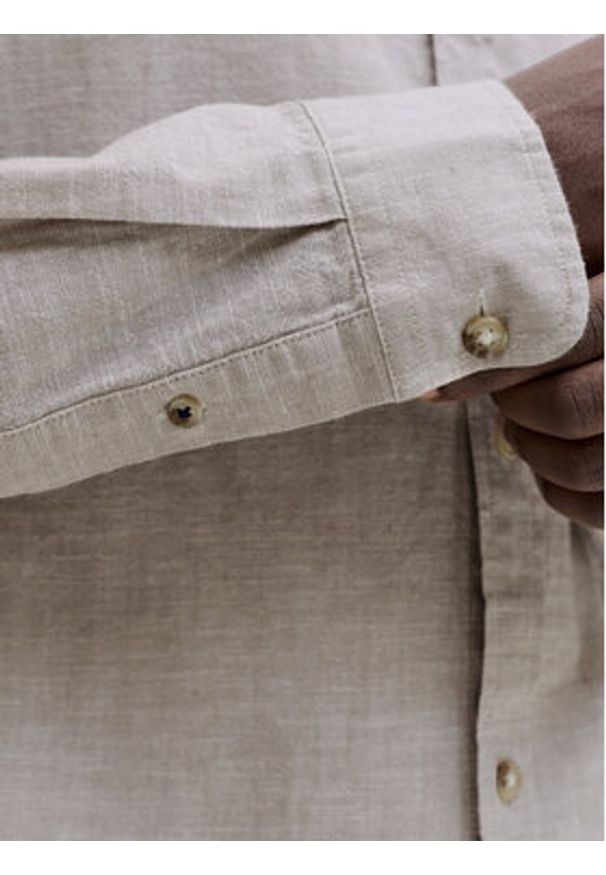 Jack & Jones Koszula Summer 12289174 Beżowy Regular Fit. Kolor: beżowy. Materiał: bawełna