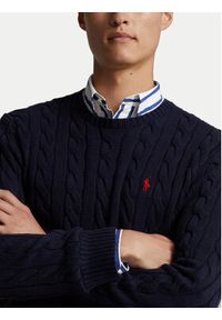 Polo Ralph Lauren Sweter 710775885001 Granatowy Regular Fit. Typ kołnierza: polo. Kolor: niebieski. Materiał: bawełna #3