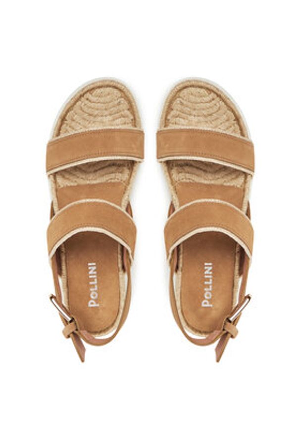 Pollini Sandały SA16405G0MTF0122 Brązowy. Kolor: brązowy. Materiał: zamsz, skóra