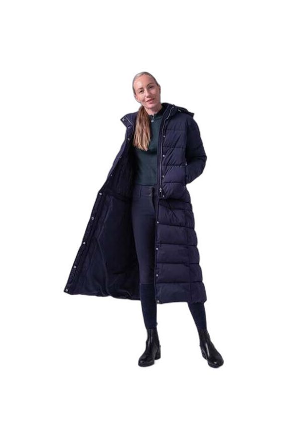 PS OF SWEDEN - Długie odpinane puchowe ubranie damskie z kapturem PS of Sweden Diane. Typ kołnierza: kaptur. Kolor: niebieski. Materiał: puch. Długość: długie