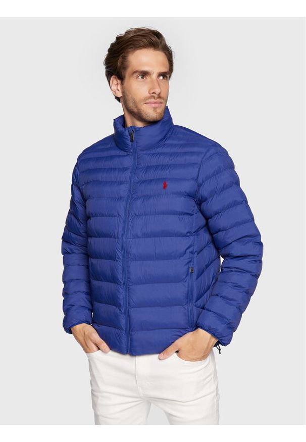 Kurtka puchowa Polo Ralph Lauren. Typ kołnierza: polo. Kolor: niebieski. Materiał: puch