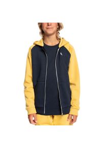 Bluza dresowa chłopięca Quiksilver Easy Day Zip Up z kapturem. Typ kołnierza: kaptur. Kolor: niebieski. Materiał: bawełna, poliester