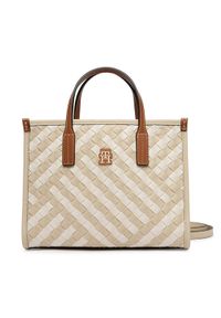TOMMY HILFIGER - Tommy Hilfiger Torebka Th City Mini Tote AW0AW18393 Beżowy. Kolor: beżowy. Materiał: skórzane #1