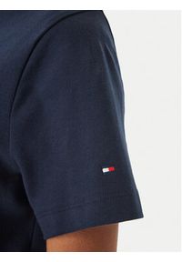 TOMMY HILFIGER - Tommy Hilfiger T-Shirt Logo Interlock WW0WW48707 Granatowy Regular Fit. Kolor: niebieski. Materiał: bawełna #3