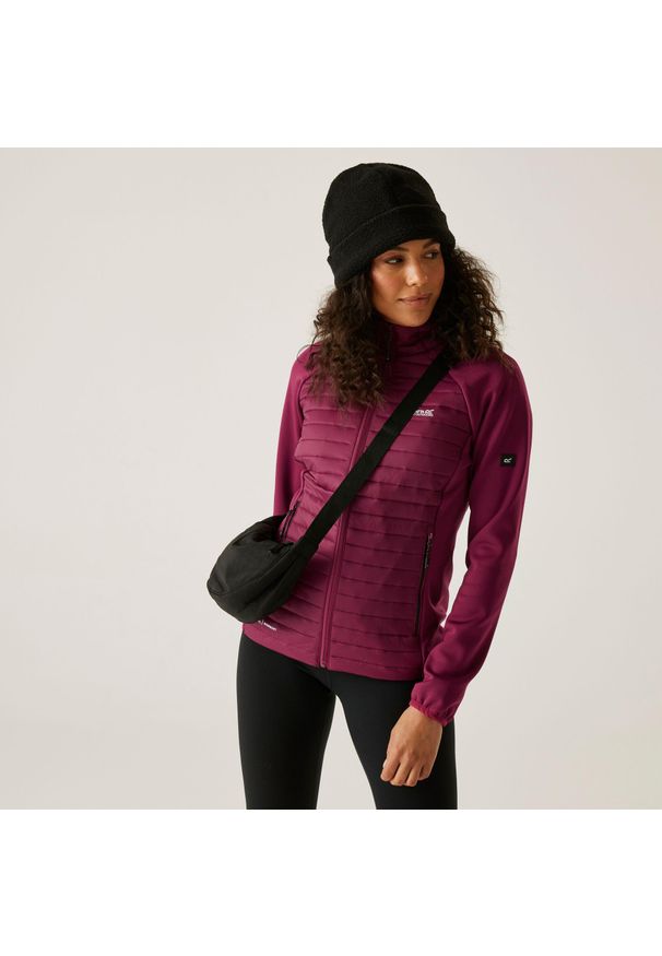 Regatta - Kurtka damska hybrydowa Clumber. Kolor: czerwony. Materiał: puch. Sport: turystyka piesza
