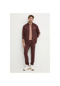 Adidas - Dres Basic 3-Stripes French Terry Rozmiar XXL Czerwony - JI8872. Kolor: czerwony, brązowy, wielokolorowy. Materiał: dresówka. Wzór: paski. Sport: fitness #1