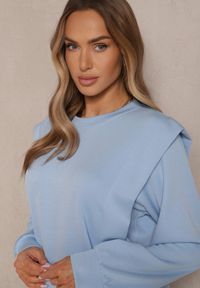 Renee - Jasnoniebieska Bluza z Wiskozą z Szerokimi Ramionami Alioris. Okazja: na co dzień. Kolor: niebieski. Materiał: wiskoza. Styl: elegancki, casual #3
