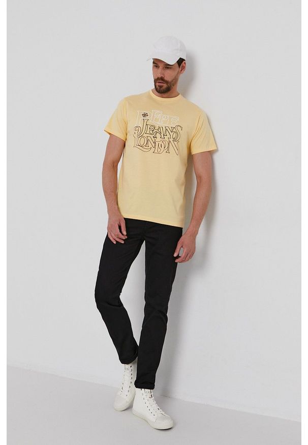 Pepe Jeans - T-shirt Dubley. Okazja: na co dzień. Kolor: żółty. Wzór: nadruk. Styl: casual