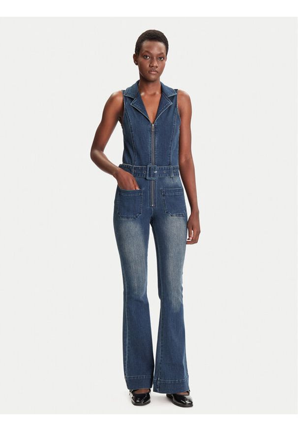 Desigual Kombinezon Glenn 25WWDD07 Granatowy Regular Fit. Kolor: niebieski. Materiał: bawełna