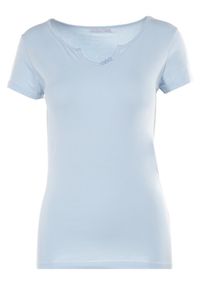 Born2be - Jasnoniebieski T-shirt Thonilacia. Kolor: niebieski. Materiał: bawełna, dzianina. Długość rękawa: krótki rękaw. Długość: krótkie. Wzór: aplikacja #3