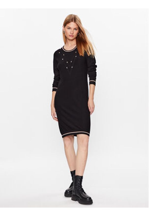 Liu Jo Sport Sukienka dzianinowa TF3128 MS49I Czarny Regular Fit. Kolor: czarny. Materiał: dzianina, wiskoza. Typ sukienki: sportowe. Styl: sportowy