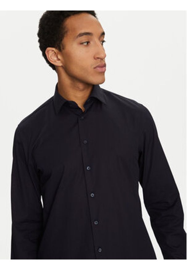 Calvin Klein Koszula K10K109509 Granatowy Slim Fit. Kolor: niebieski. Materiał: bawełna