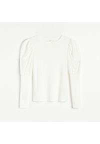 Reserved - Bluzka z bufiastymi rękawami - Biały. Kolor: biały #1
