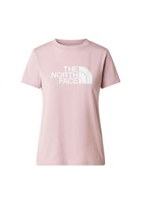 Koszulka damska The North Face Evolution Half Dome 0A8FX60SO1 - różowa. Kolor: różowy. Materiał: poliester, bawełna. Długość rękawa: krótki rękaw. Długość: krótkie. Wzór: nadruk #1