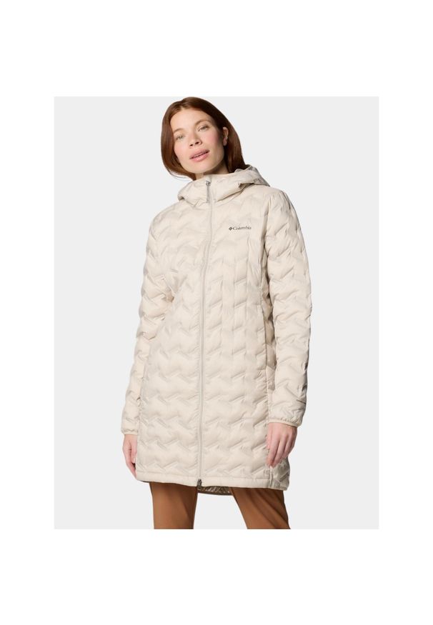 columbia - Kurtka Damska Columbia Delta Ridge II. Kolor: beżowy. Materiał: puch. Długość: długie. Sezon: zima, jesień. Sport: turystyka piesza