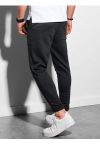 Ombre Clothing - Spodnie męskie dresowe P949 - czarne - L. Kolor: czarny. Materiał: dresówka. Styl: klasyczny #3