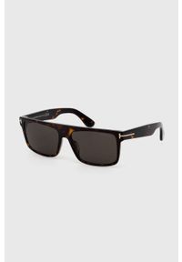 Tom Ford okulary przeciwsłoneczne męskie kolor brązowy. Kształt: prostokątne. Kolor: brązowy #4