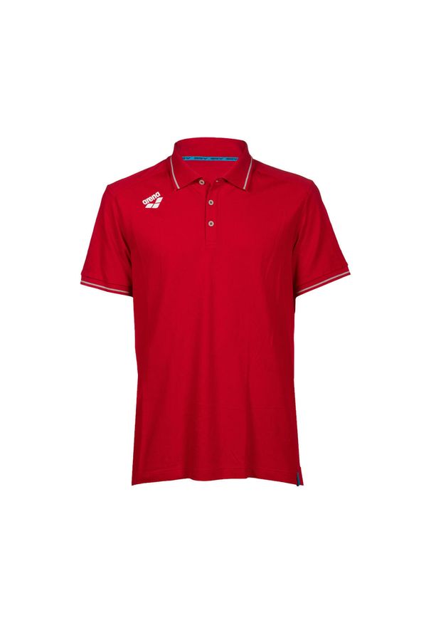 Koszulka polo Arena Team Polo shirt Solid Cotton. Typ kołnierza: polo. Kolor: czerwony. Materiał: bawełna. Wzór: gładki