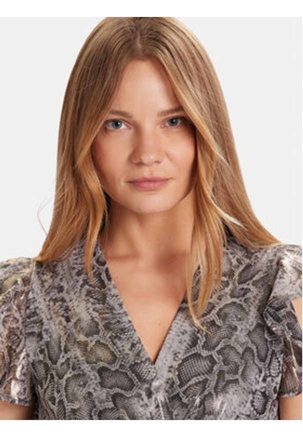 Morgan Sukienka koktajlowa 252-RCOBA.F Srebrny Regular Fit. Kolor: srebrny. Materiał: syntetyk. Styl: wizytowy