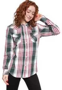 Wrangler - KOSZULA WRANGLER BOYFRIEND WESTERN PINE W5Q1LKG01. Okazja: na co dzień. Kolor: biały. Materiał: materiał. Styl: casual #6