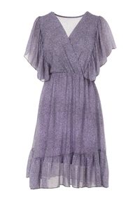 Born2be - Fioletowa Sukienka Aretheshi. Kolor: fioletowy. Typ sukienki: kopertowe. Długość: mini #2
