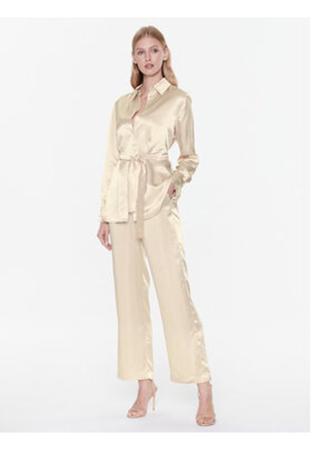 Max Mara Leisure Koszula Holiday 23311102 Beżowy Regular Fit. Kolor: beżowy. Materiał: wiskoza