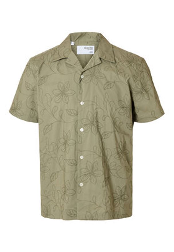 Selected Homme Koszula 16097686 Zielony Regular Fit. Kolor: zielony. Materiał: bawełna
