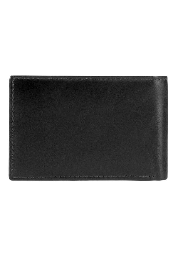 Wittchen - Męski portfel ze skóry minimalistyczny. Kolor: czarny. Materiał: skóra. Wzór: aplikacja