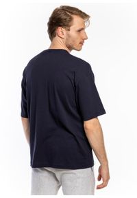 Koszulka Champion Premium Small Script Logo Crewneck T-Shirt (214282-BS501). Kolor: niebieski. Materiał: materiał #2
