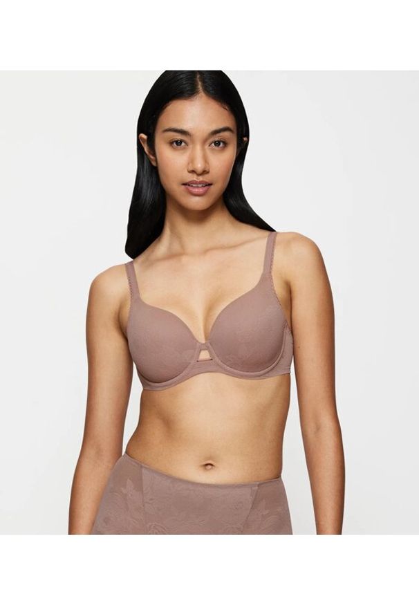 Triumph Biustonosz z fiszbiną Wild Rose Sensation 10205990 Brązowy. Kolor: brązowy. Materiał: syntetyk