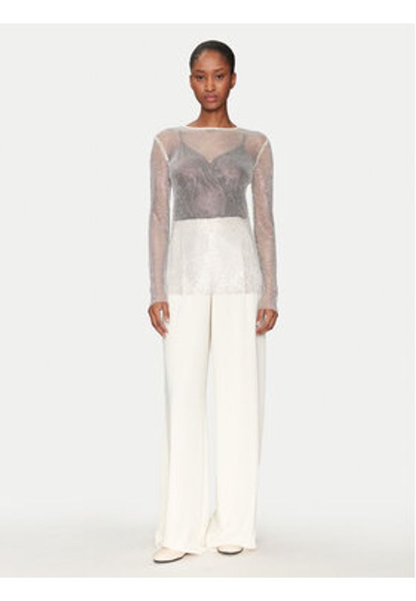 Marella Bluzka Rino 2513941011 Biały Slim Fit. Kolor: biały. Materiał: syntetyk