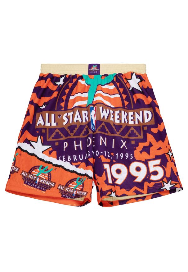 Mitchell & Ness - Szorty NBA All Star. Kolor: fioletowy, pomarańczowy, wielokolorowy. Sport: koszykówka