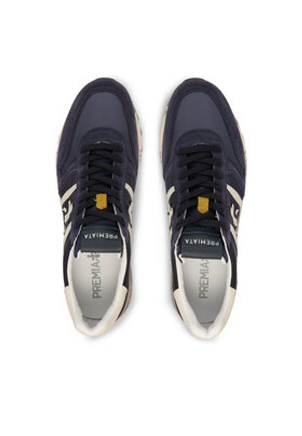 Premiata Sneakersy Lander Var 7702 Granatowy. Kolor: niebieski. Materiał: skóra