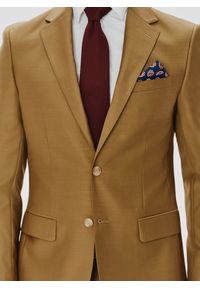 Pako Lorente - PAKO LORENTE – Jasnobrązowa garniturowa marynarka męska z wełną. Kolor: brązowy. Materiał: wełna. Styl: elegancki #7