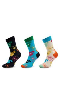 Happy-Socks - Happy Socks Zestaw 3 par wysokich skarpet unisex XDOG08-0150 Kolorowy. Materiał: materiał, bawełna. Wzór: kolorowy