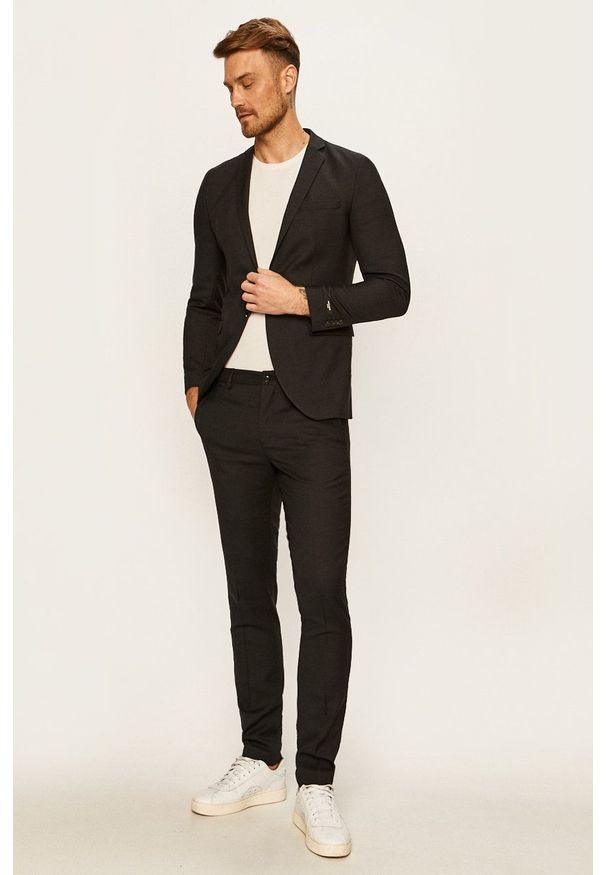 Premium by Jack&Jones - Marynarka. Kolor: czarny. Materiał: tkanina. Styl: klasyczny